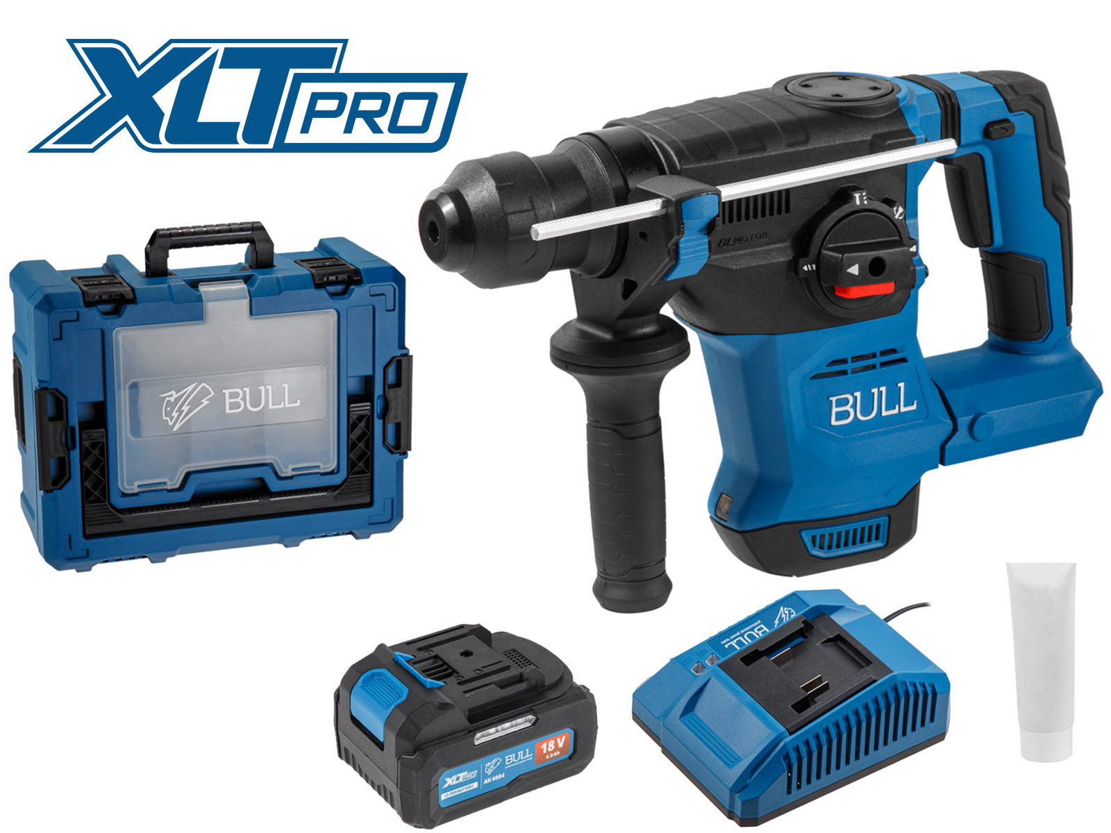 BULL Аккумуляторный перфоратор CBH 1826, XLTpro (Xcase, БЕСЩЕТ., 18 В, 2.6 Дж, 26 мм, 1x4 А*ч, з/у, 1333735)