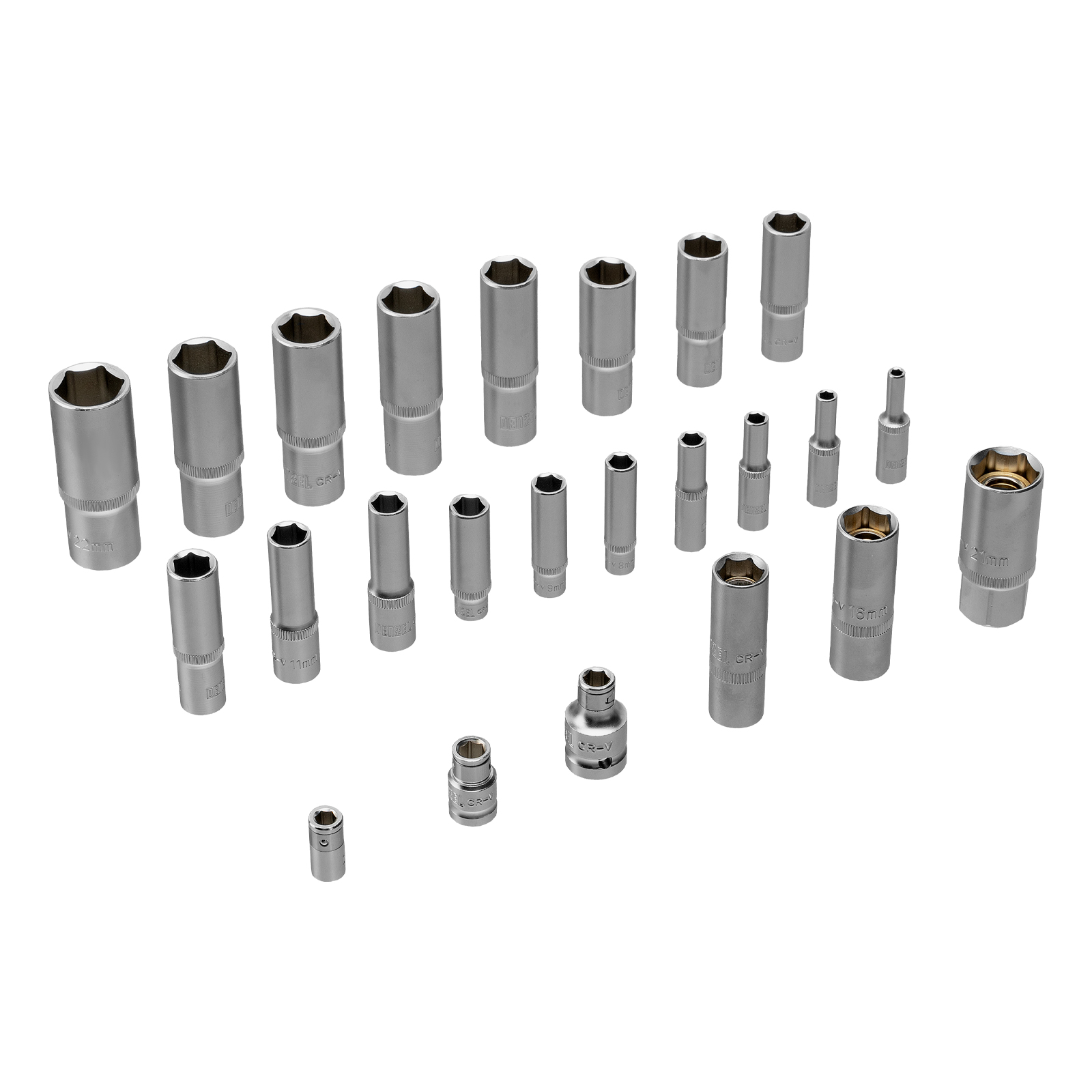DENZEL Набор инструментов 1/2", 1/4", 3/8", CrV, S2, пластиковый кейс, 216 предметов