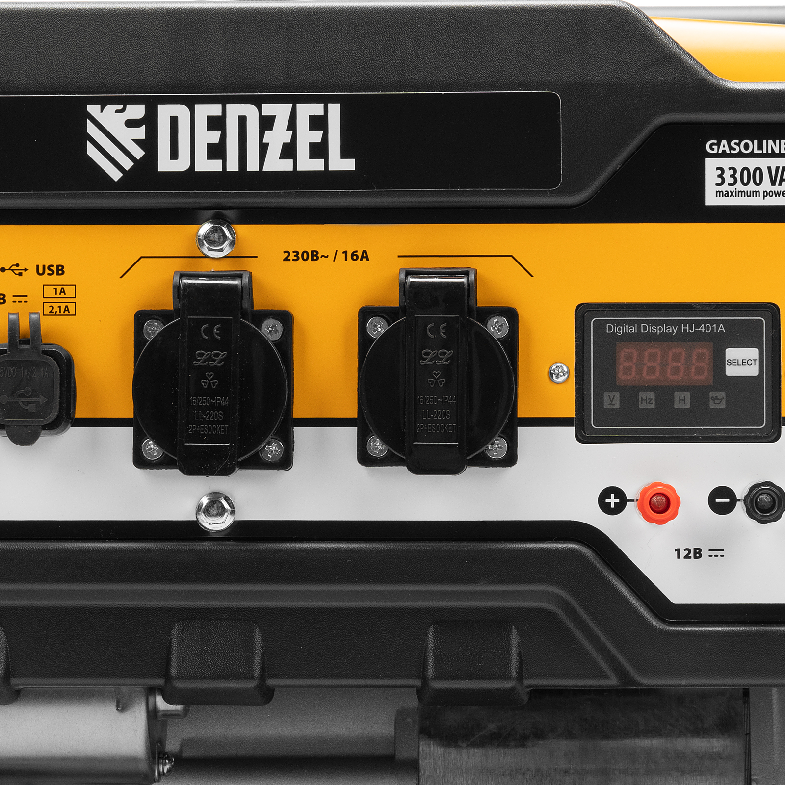DENZEL Генератор бензиновый PS-33E, 3.3 кВт, 230В, 15 л, электростартер(94537)
