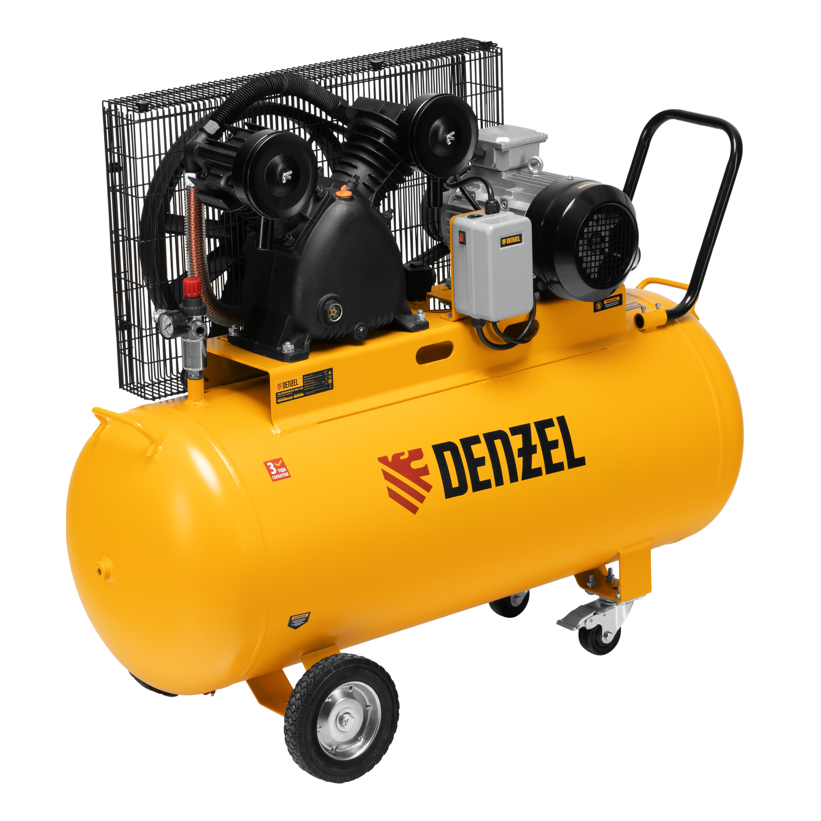 DENZEL Компрессор воздушный  рем. привод BCV 4000-T/200, 4,0 кВт, 200 литров, 690 л/мин(58120)