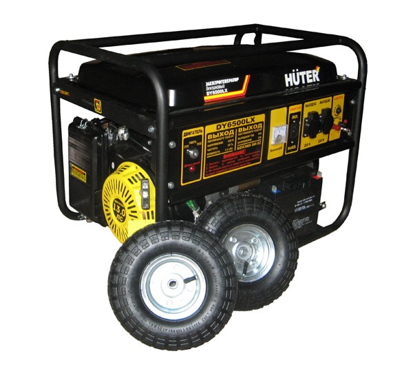 Huter Портативный бензогенератор DY6500LX с колесами