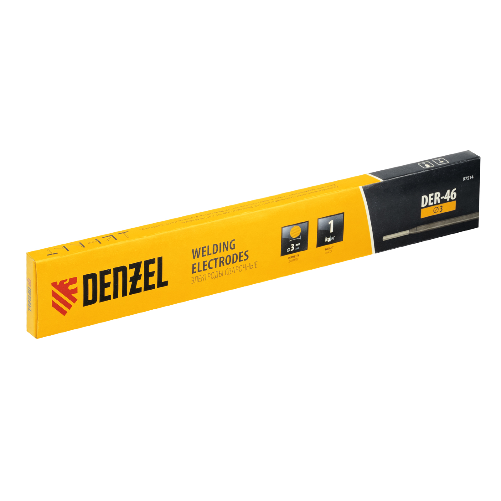 DENZEL Электроды DER-46 (d 3.0 mm, 1кг, 97514)