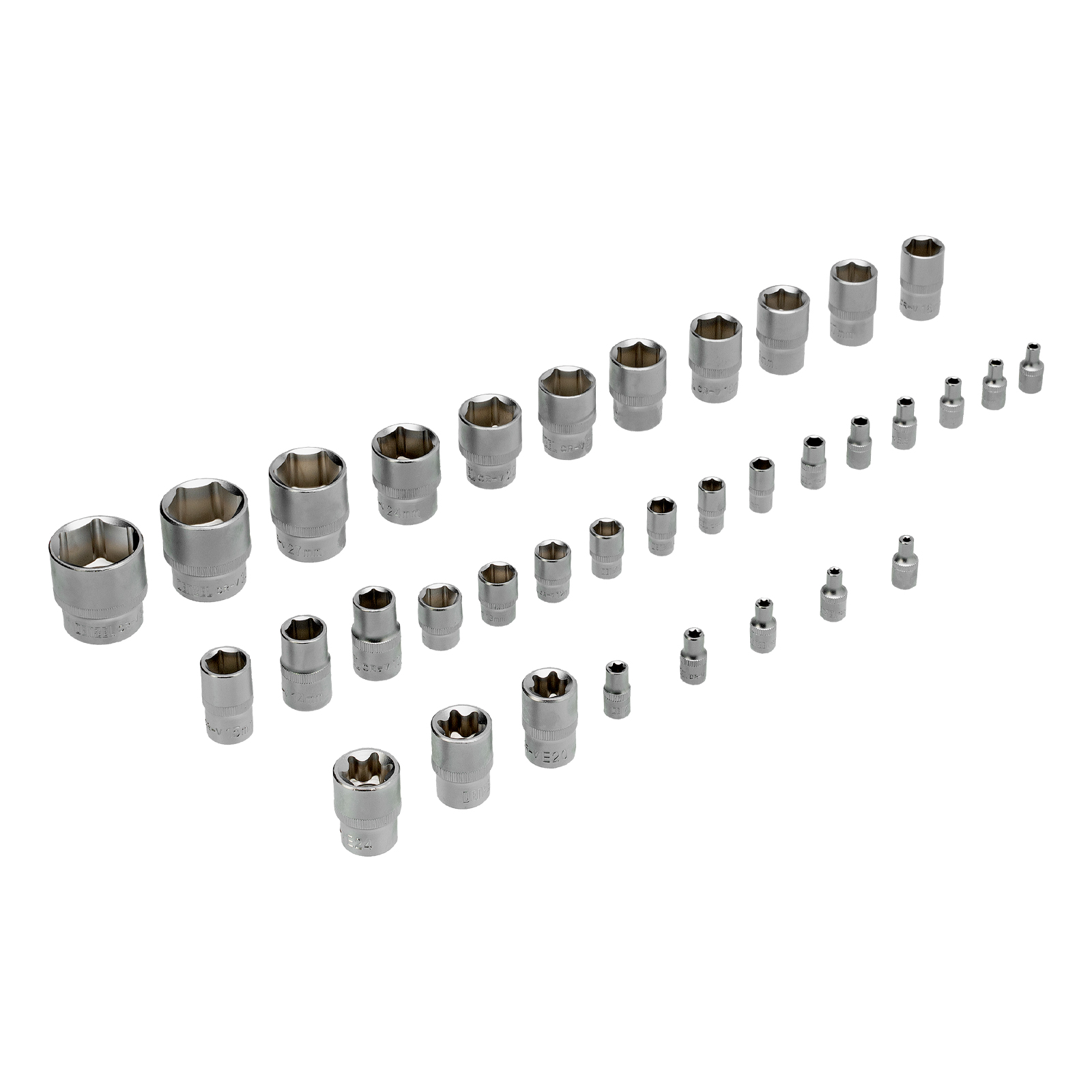 DENZEL Набор инструментов 1/2", 1/4", CrV, S2, пластиковый кейс, 194 предмета