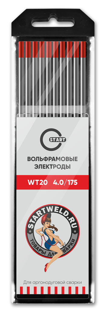 START Вольфрамовый электрод (WT 20, 4.0/175 mm, красный, WT2040175)