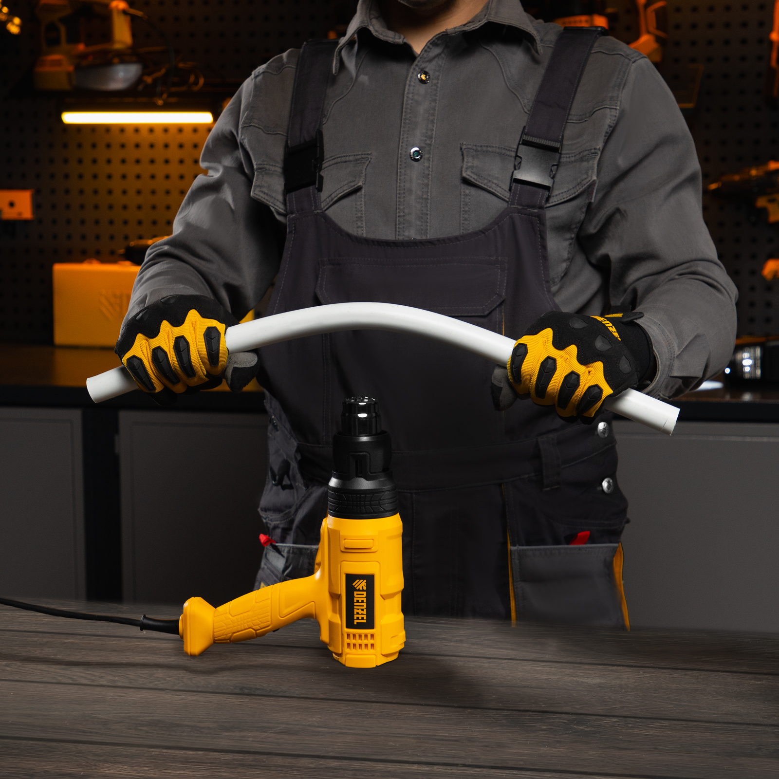 DENZEL Фен технический HG-1800, 1800 Вт, 3 режима