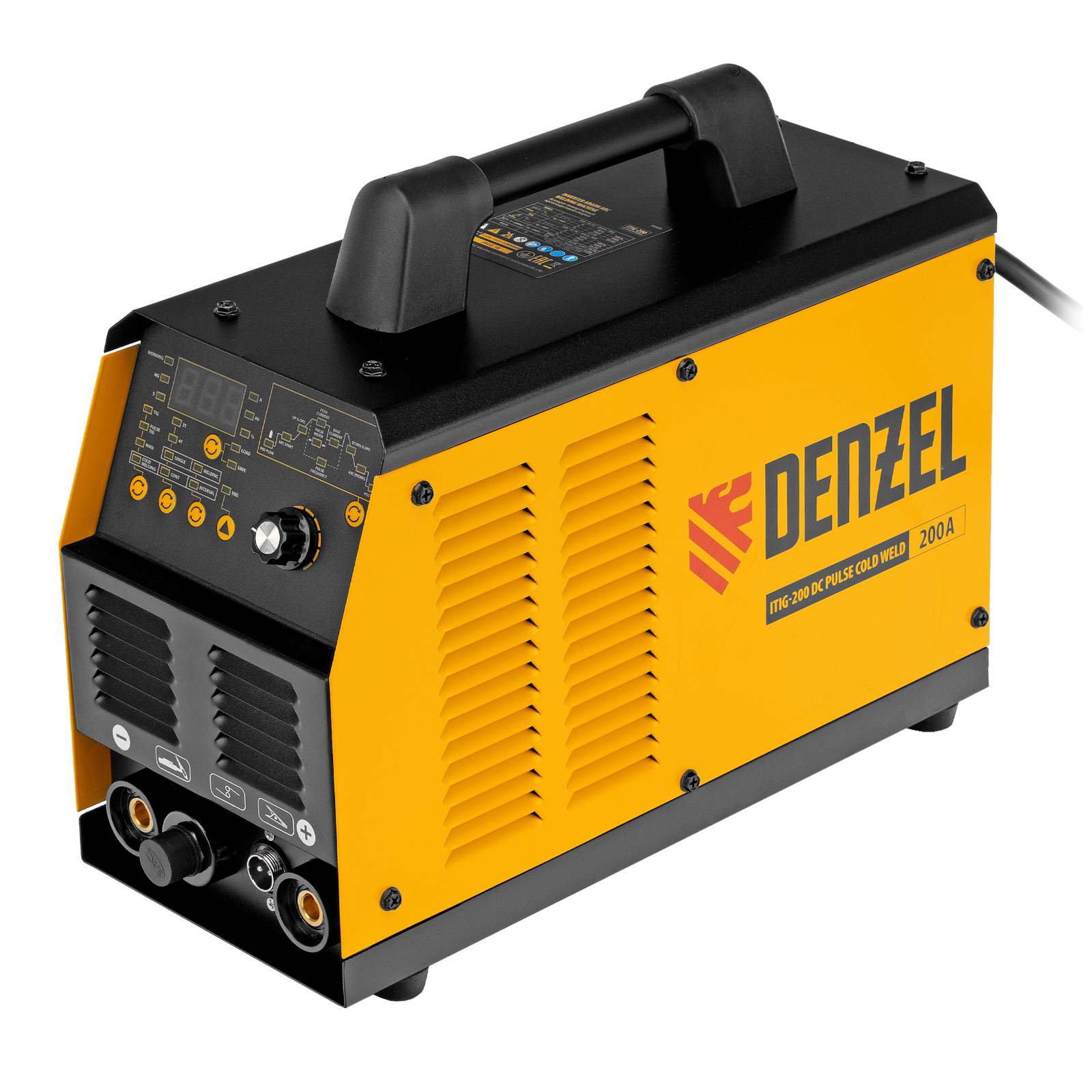 DENZEL Аргонодуговой аппарат ITIG-200 DС Pulse Cold Weld, 200 А, ПВ 60%
