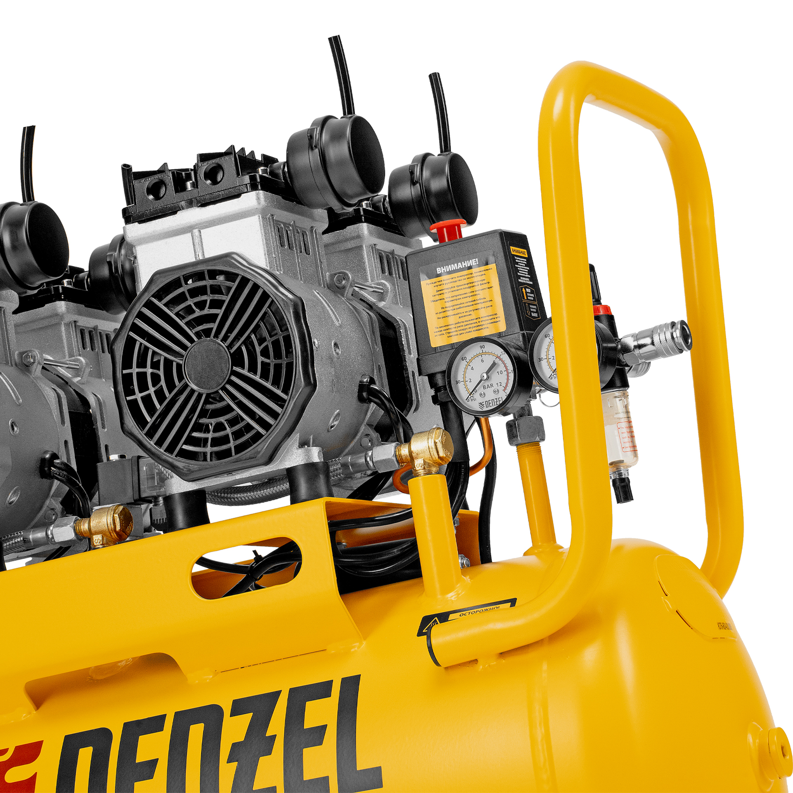 DENZEL Компрессор DLS 2200/50, 2200 Вт, 2x1100, 50 л, 380 л/мин безмасляный, малошумный(58031)
