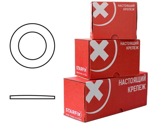 STARFIX Шайба плоская, цинк, DIN 125 (М6, 1000 шт в карт. уп., SMC1-75320-1000)