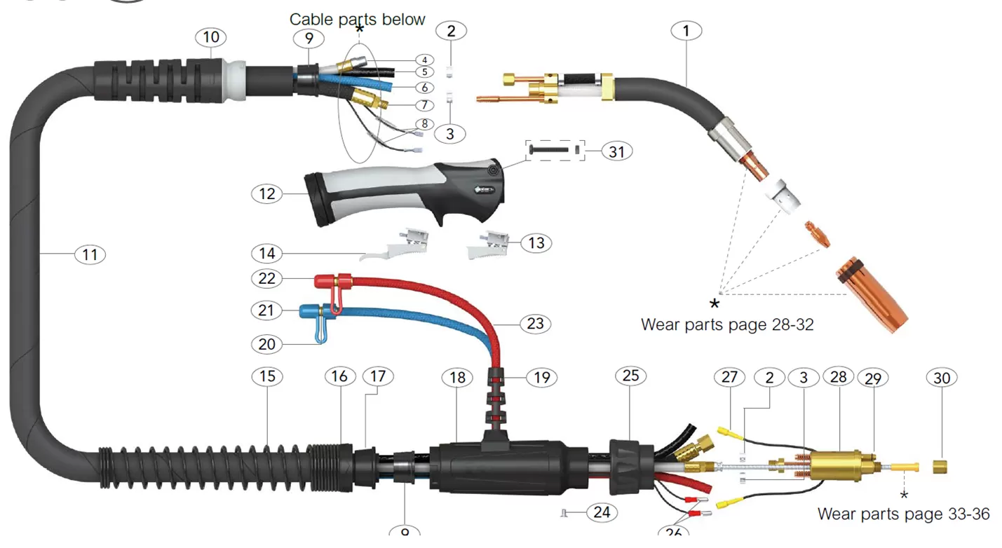 Кедр Гусаки для горелок MIG/MAG (MIG-550 EXPERT №1, 8018816)