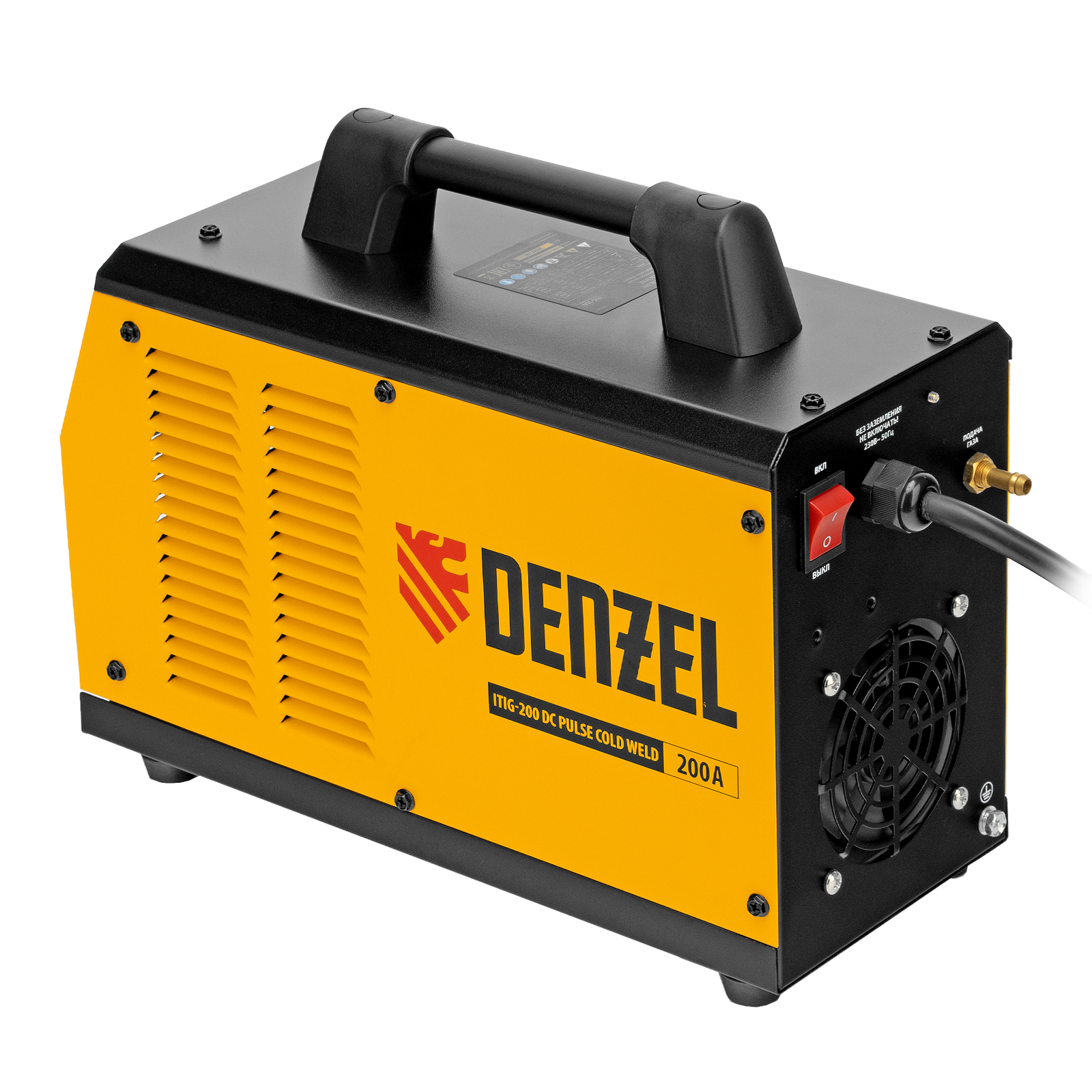 DENZEL Аргонодуговой аппарат ITIG-200 DС Pulse Cold Weld, 200 А, ПВ 60%