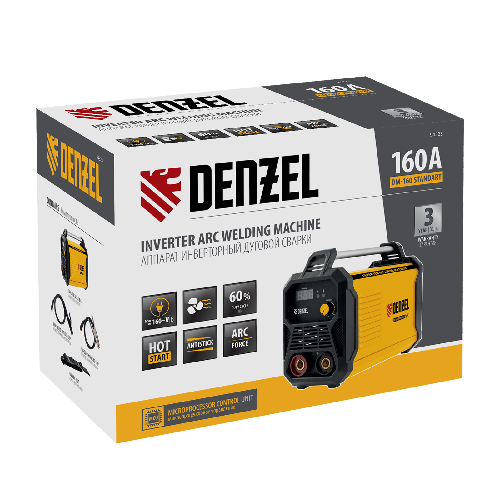 DENZEL Сварочный инвертор DM-160 Standart