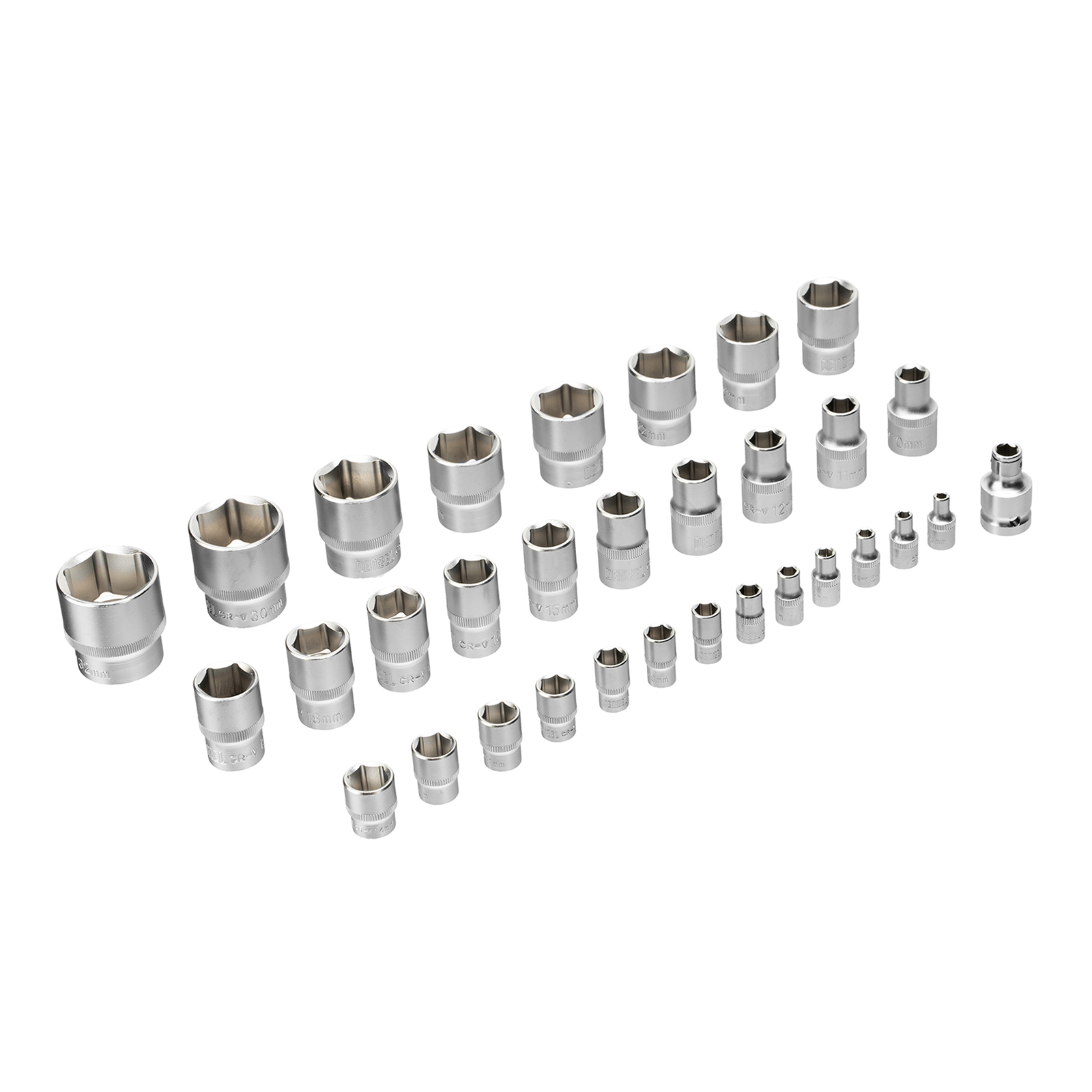 DENZEL Набор инструментов 1/2", 1/4", CrV, S2, пластиковый кейс, 94 предмета