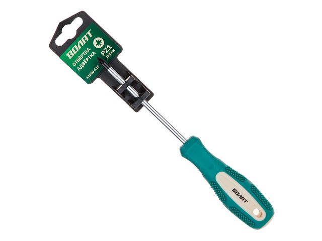 ВОЛАТ Отвертка ("+" №1 100мм PZ крестовая Pozidrive, двухкомп. рукоятка Anti-Slip, 17050-110)