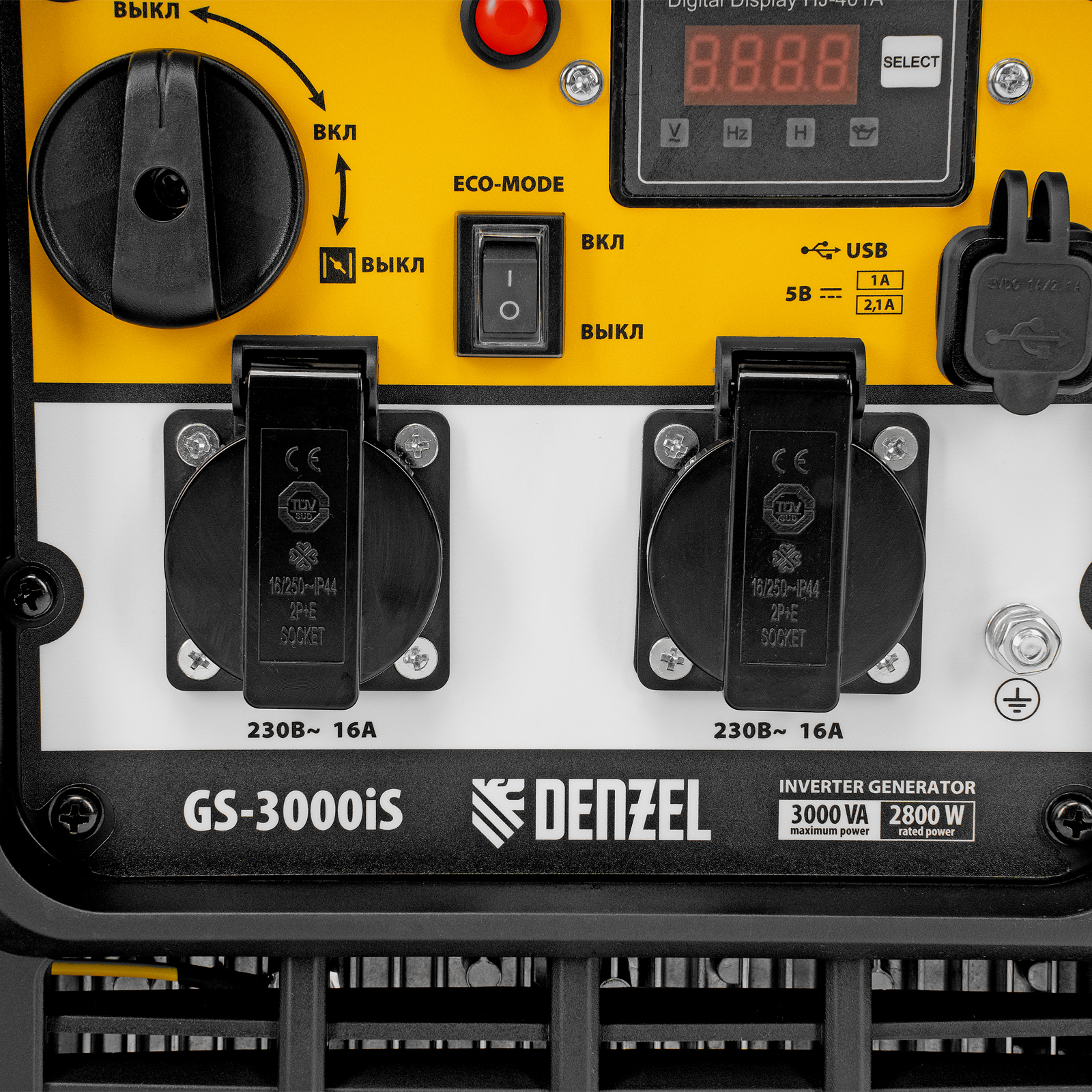 DENZEL Генератор инверторный  GS-3000iS, 3,0 кВт, 230 В, закрытый корпус, ручной старт