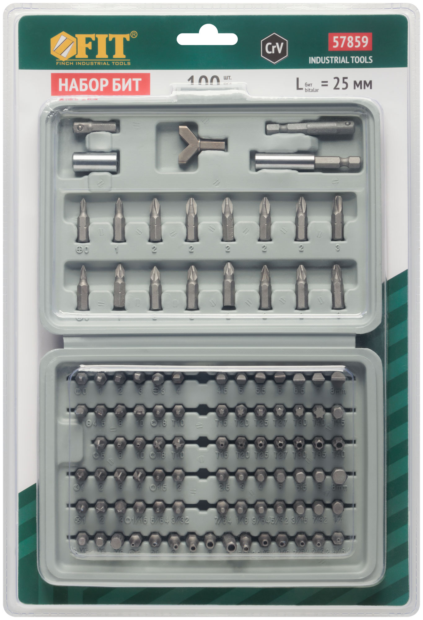 FIT Набор бит 100 шт. crv(57859)