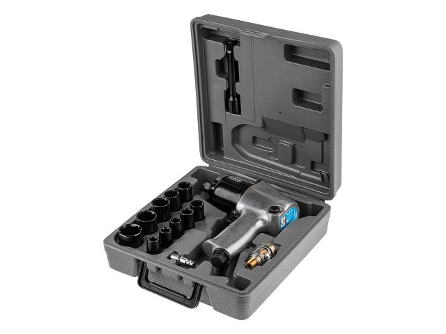 DGM Пневмогайковерт 1/2" DTW-7012 с лубрикатором и головками
