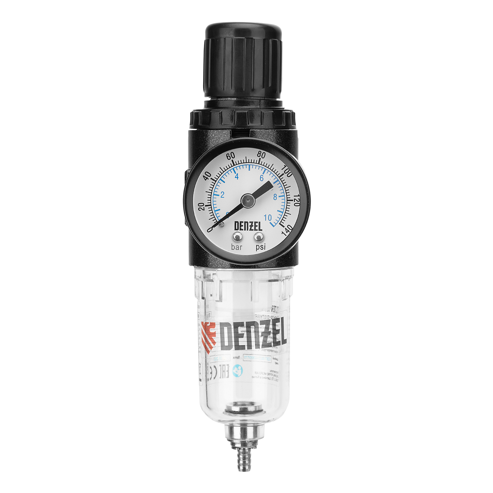 DENZEL Фильтр-регулятор FR1500, 10 бар, 1500 л/мин, 1/4"