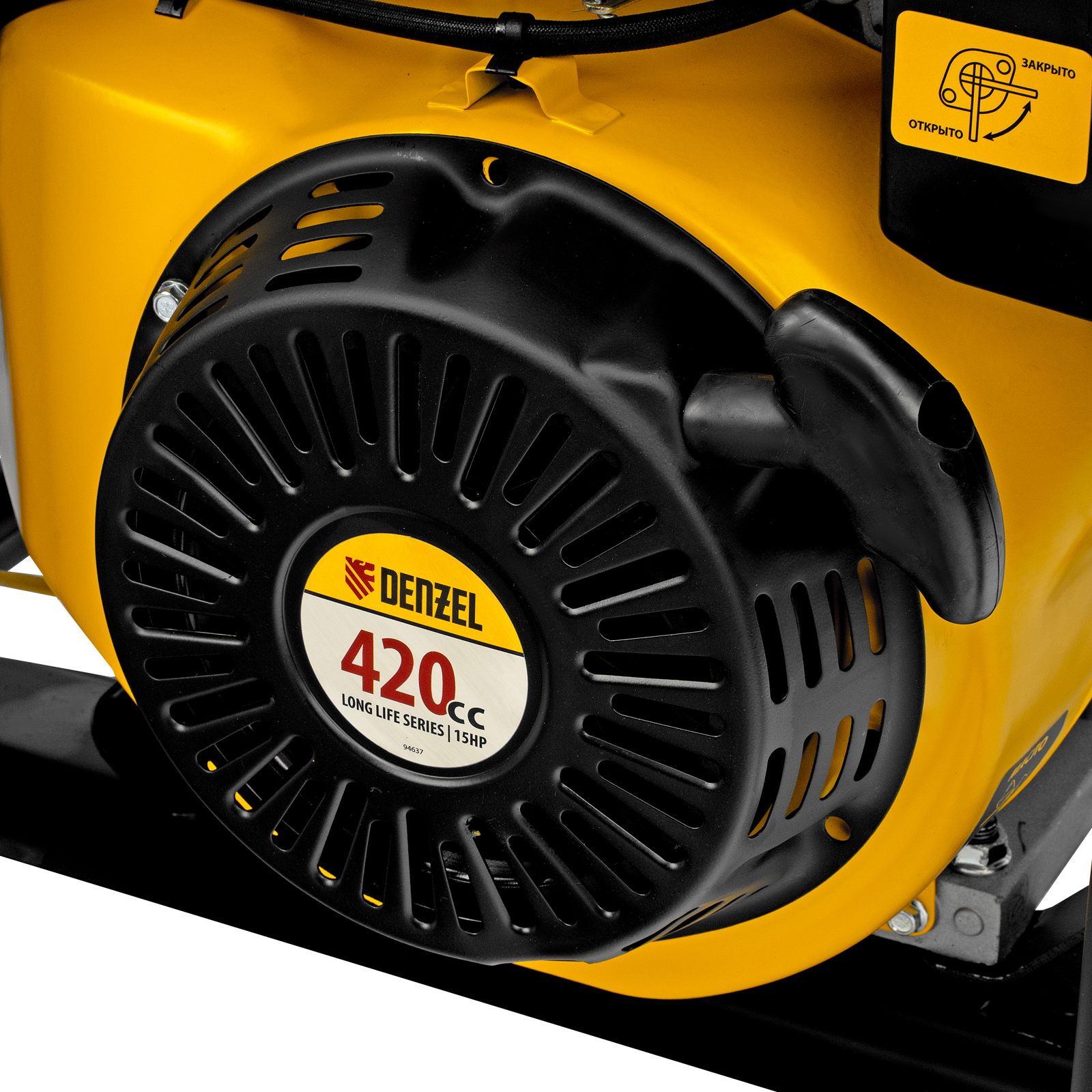 DENZEL Генератор бензиновый GE 6900, 5.5 кВт, 220 В/50 Гц, 25 л, ручной старт