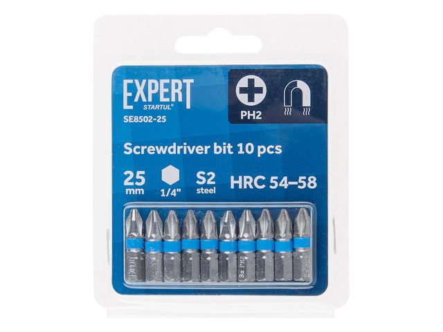 STARTUL Насадка крестообразная EXPERT (PH2 25мм 10шт, SE8502-25)