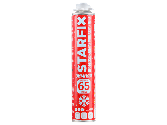 STARFIX Пена монтажная (Профессиональная всесезонная Gunfoam Winter 65, 850мл, SM-07837-1)