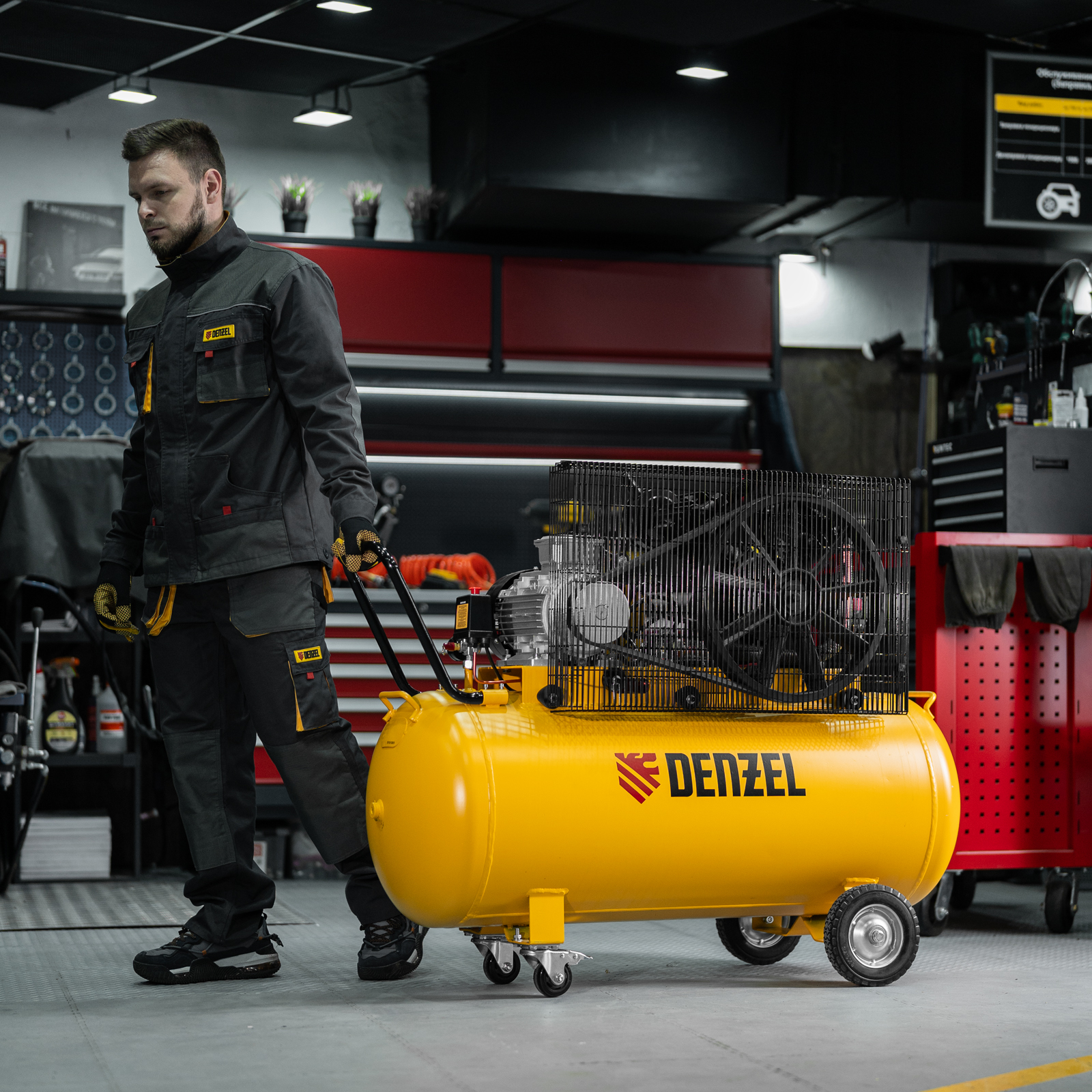 DENZEL Компрессор воздушный  рем. привод BCV 4000-T/200, 4,0 кВт, 200 литров, 690 л/мин(58120)