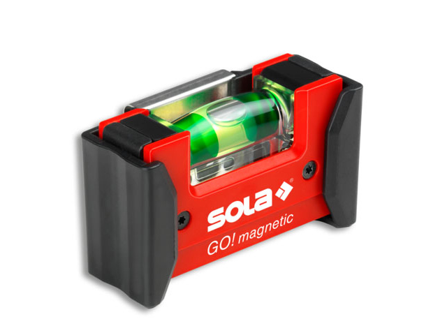SOLA Уровень 68 мм 1 глазок пластм. GO! magnetik CLIP! Магнитный (01621201)
