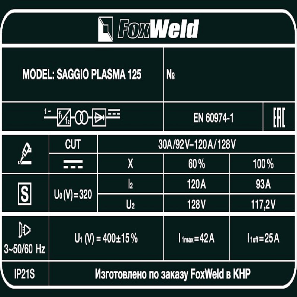 Foxweld Плазморез SAGGIO PLASMA 125