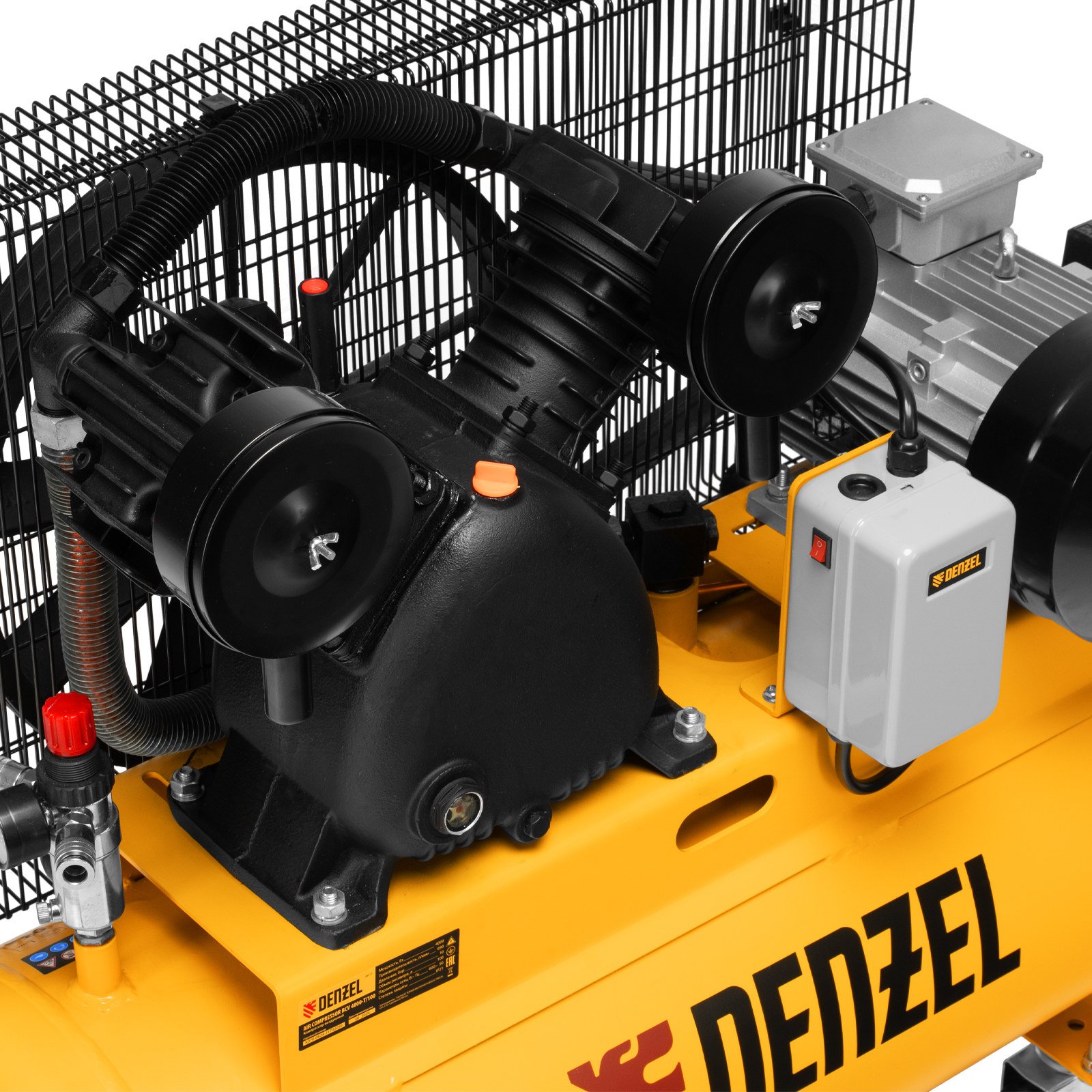 DENZEL Компрессор воздушный  рем. привод BCV 4000-T/100, 4,0 кВт, 100 литров, 690 л/мин(58117)