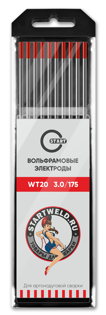 START Вольфрамовый электрод (WT 20, 3.0/175 mm, красный, WT2030175)