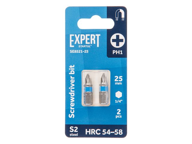 STARTUL Насадка крестообразная EXPERT (PH1 25мм 2шт, SE8521-25)