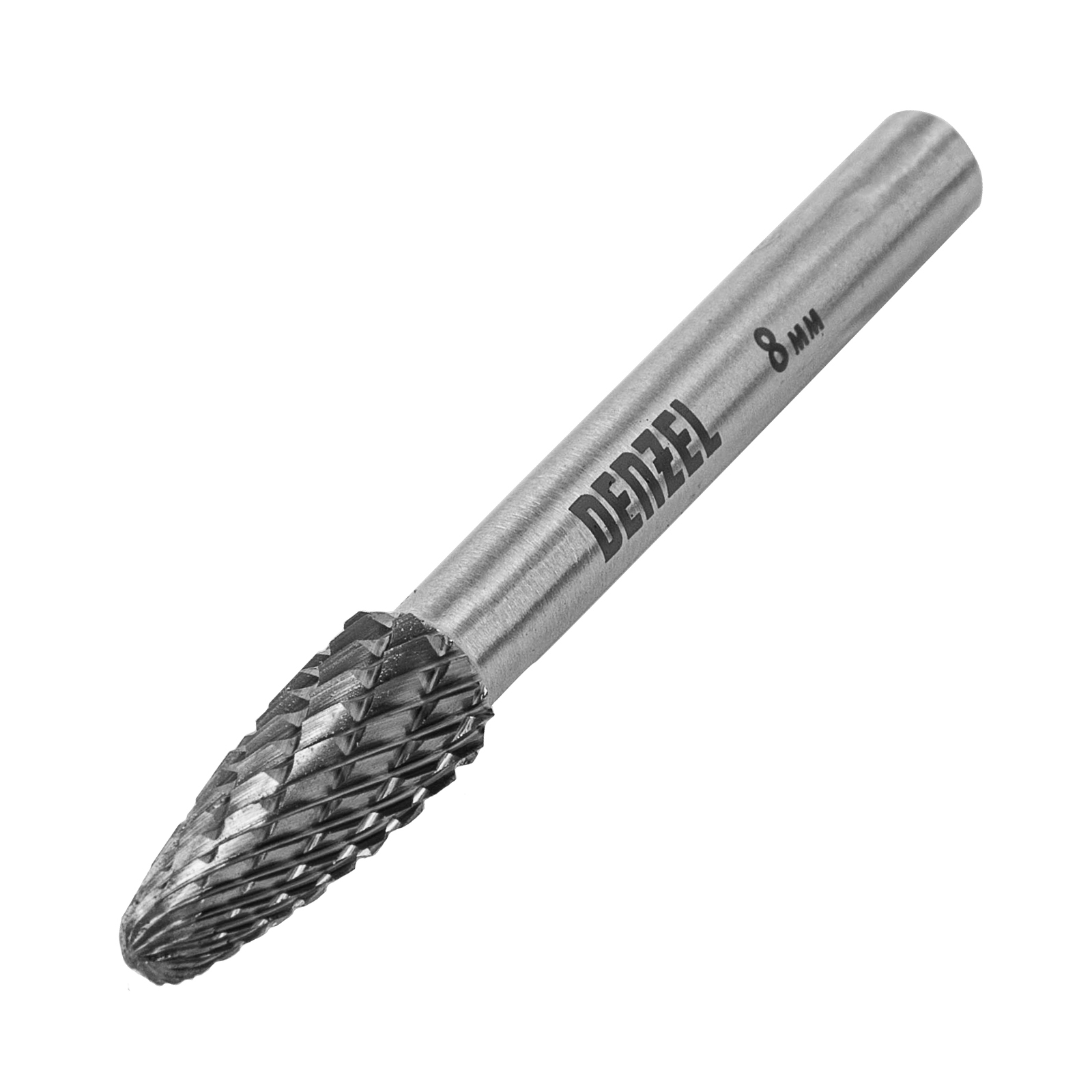 DENZEL Борфреза по металлу твердосплавная, параболическая, тип-F (диаметр 8.0 mm (72042))