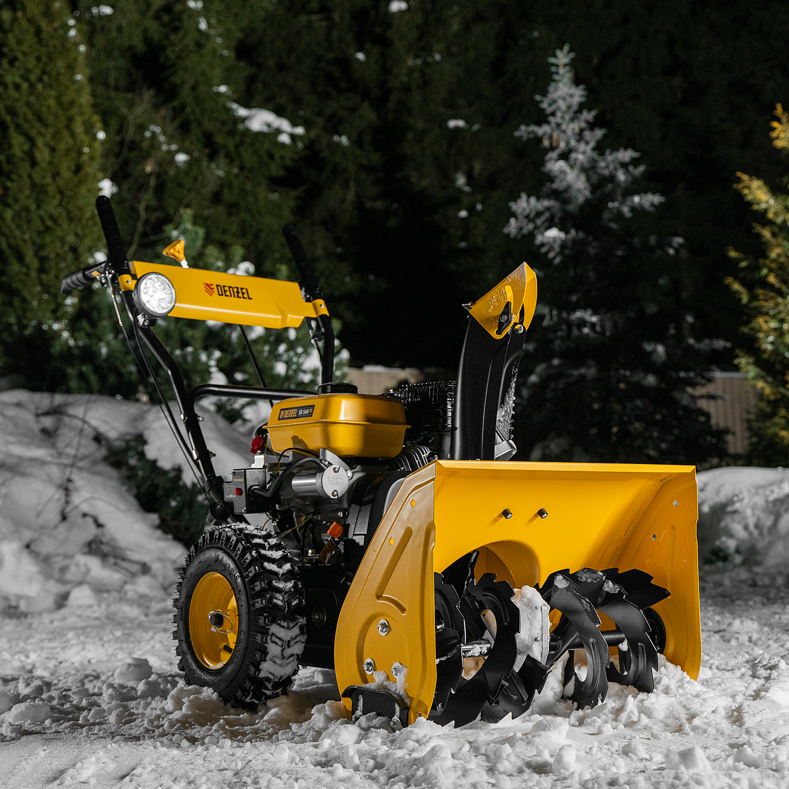 DENZEL Снегоуборщик бензиновый  SB 560 LP, 212 cc, электростартер, фара
