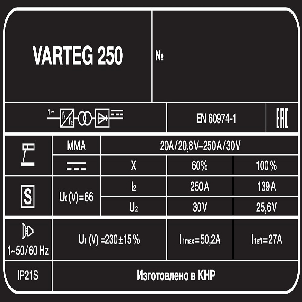 Foxweld Сварочный инвертор VARTEG 250