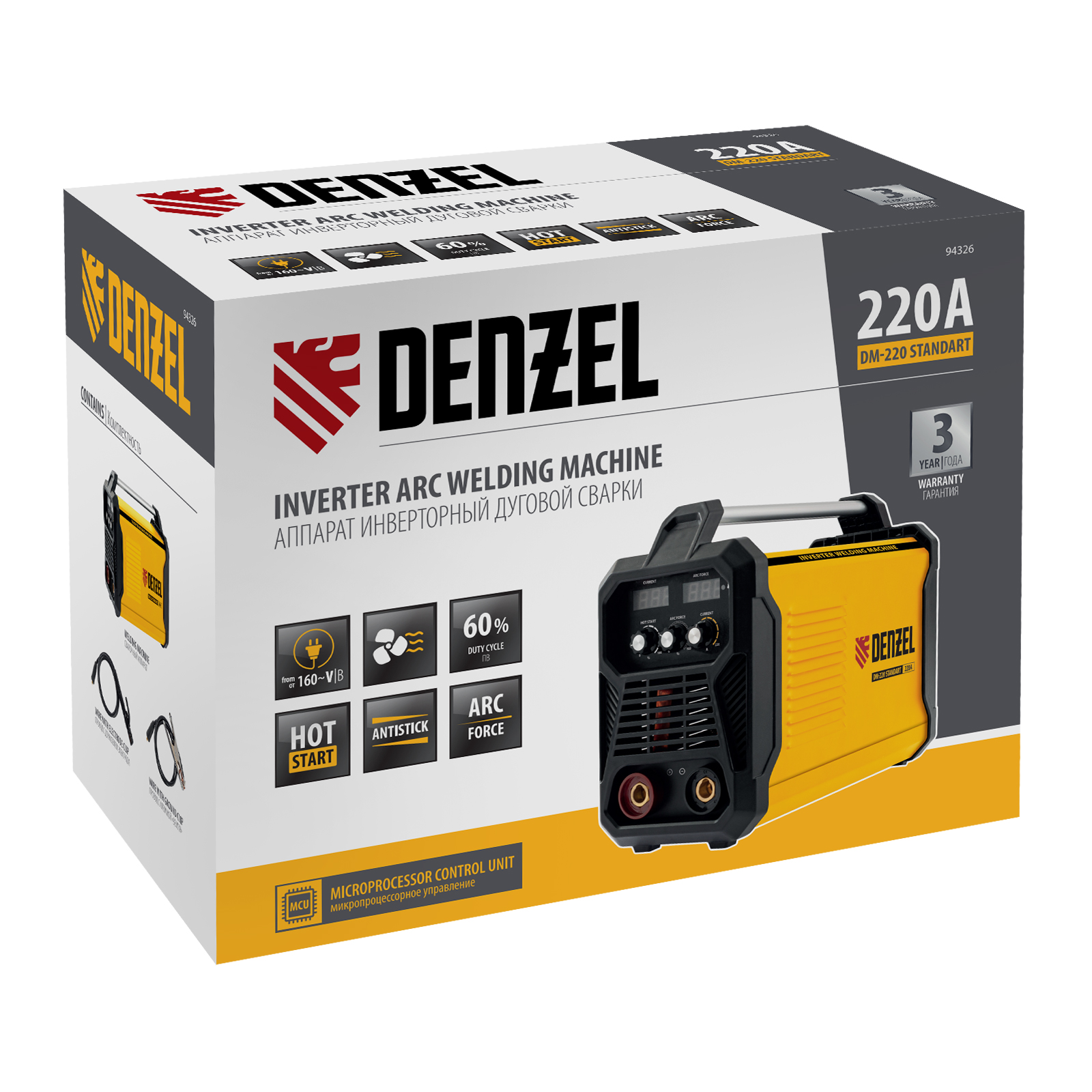 DENZEL Сварочный инвертор DM-220 Standart