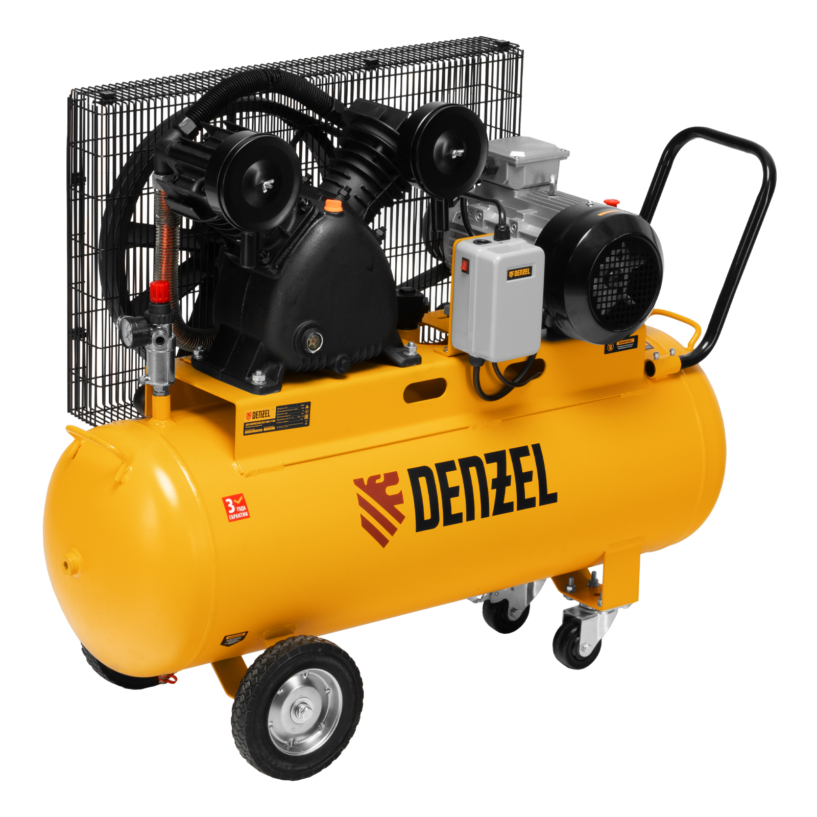 DENZEL Компрессор воздушный  рем. привод BCV 4000-T/100, 4,0 кВт, 100 литров, 690 л/мин(58117)
