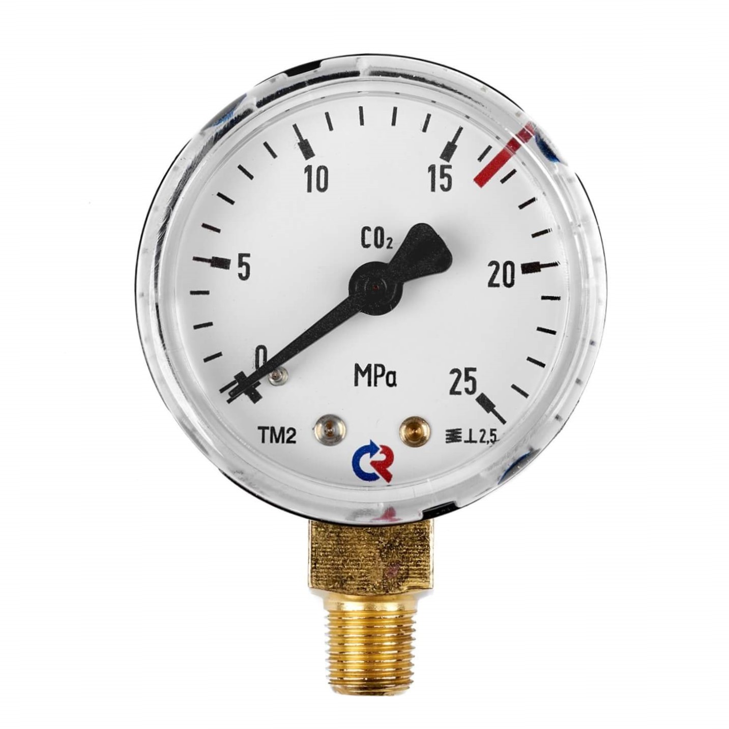 ПТК Манометр газовый (углекислый газ, 25.0 МПа, 1/8 NPT, 001.050.915)