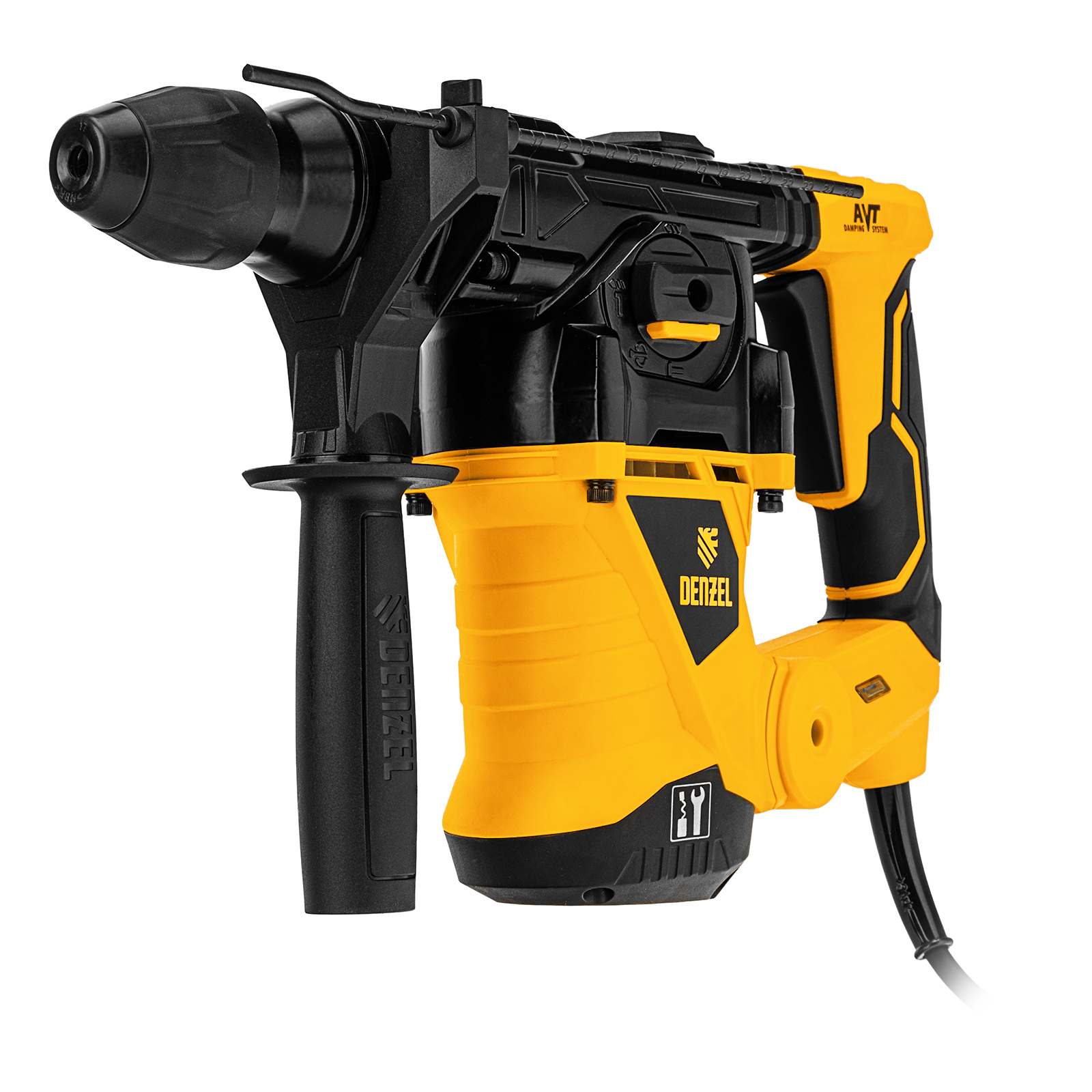 DENZEL Перфоратор электрический  RHV-1250-30, SDS-plus, 1250 Вт, 5 Дж, 3 плюс 1 режим