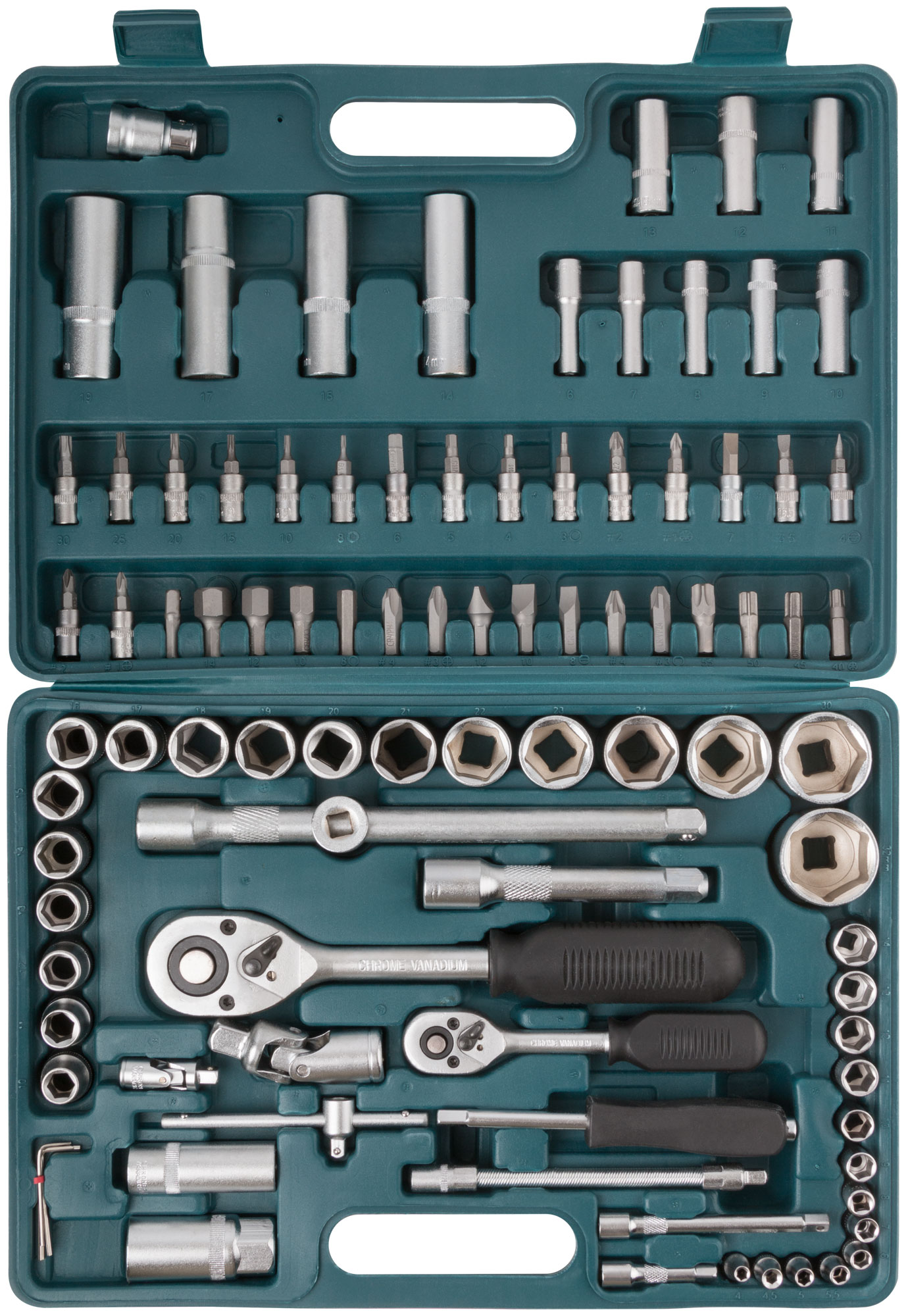 FIT Набор инструмента автомобильный 94 шт. CrV 1/2"+1/4"
