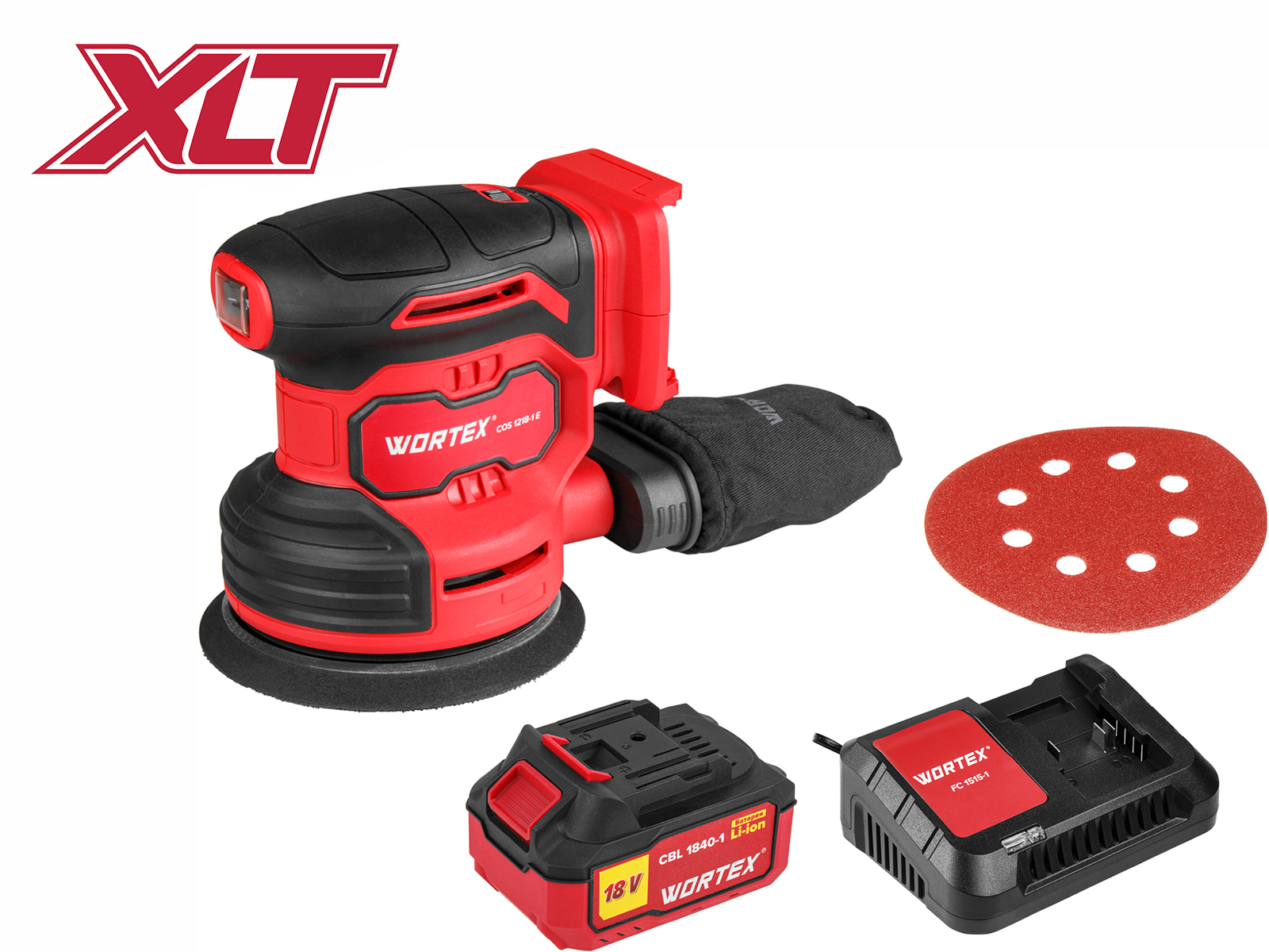 WORTEX Аккумуляторная эксцентриковая шлифмашина COS 1218-1 E