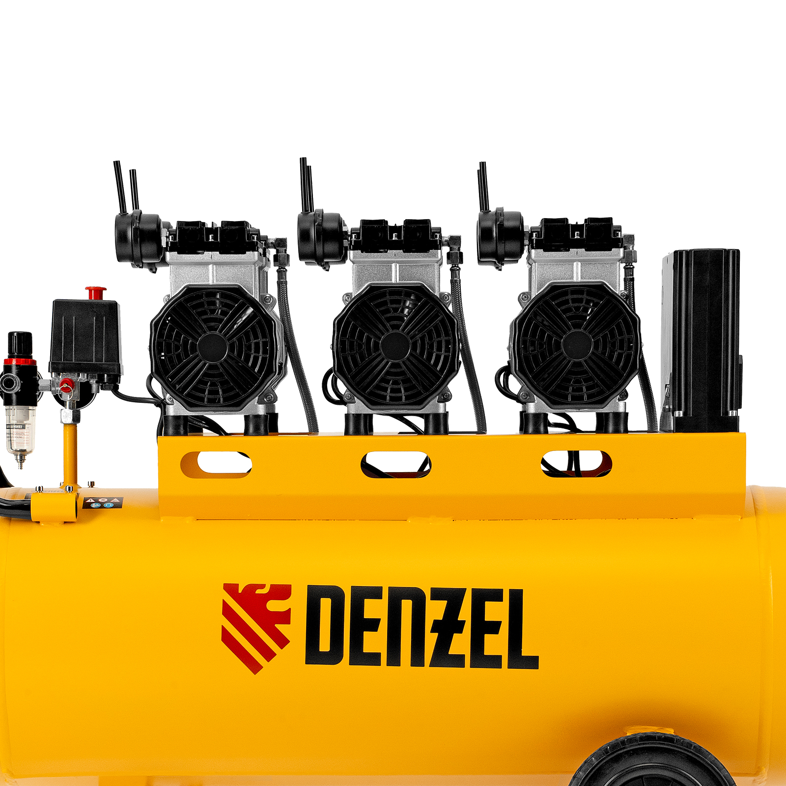 DENZEL Компрессор DLS 3300/100, 3300 Вт,3x1100, 100 л, 570 л/мин безмаслянный малошумный