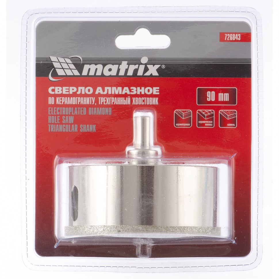 MATRIX Коронки по керамограниту (90 mm, 67 mm, 1 шт. в блистере, 726843)