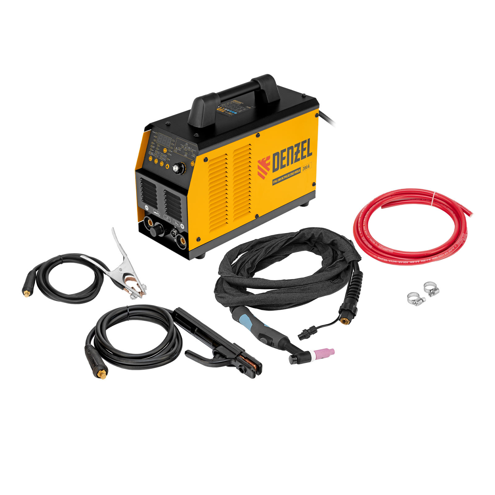 DENZEL Аргонодуговой аппарат ITIG-200 DС Pulse Cold Weld, 200 А, ПВ 60%