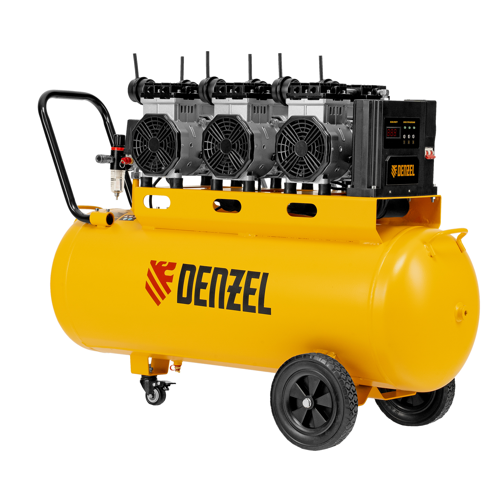 DENZEL Компрессор DLS 3300/100, 3300 Вт,3x1100, 100 л, 570 л/мин безмаслянный малошумный