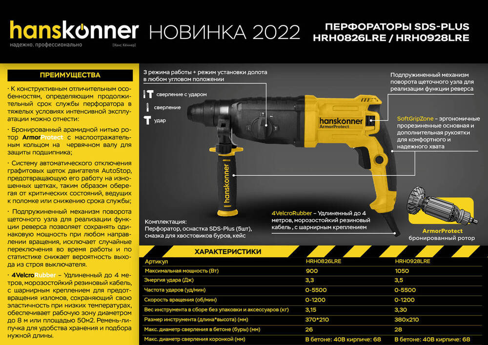 Hanskonner Перфоратор HRH0928LRE