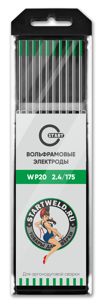 START Вольфрамовый электрод (WP, 2.4/175 mm, зелёный, WP2024175)
