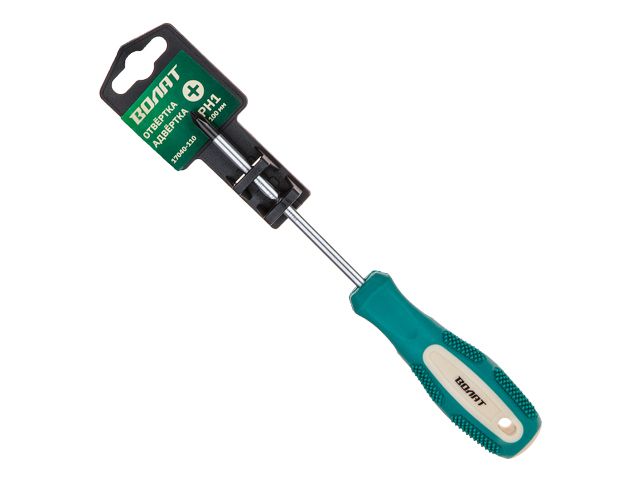 ВОЛАТ Отвертка ("+" №1 100мм PH крестовая Phillips, двухкомп. рукоятка Anti-Slip, 17040-110)