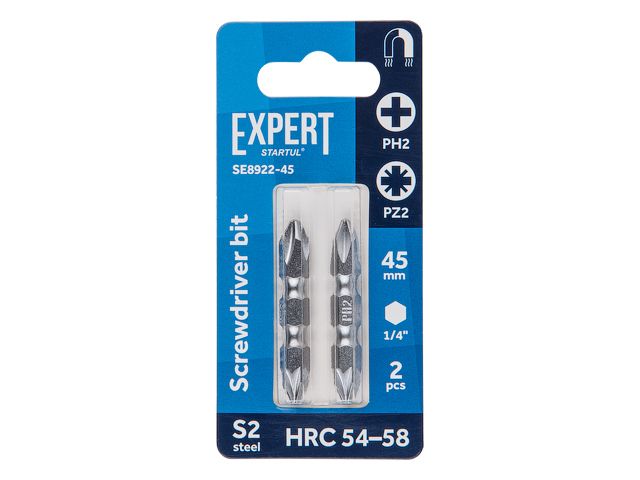 STARTUL Насадка крестообразная EXPERT (PH2-PZ2 45мм 2шт, SE8922-45)