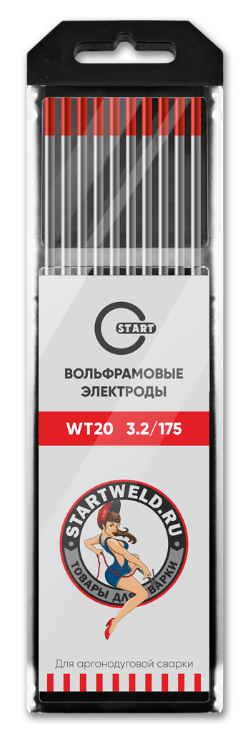 START Вольфрамовый электрод (WT 20, 3.2/175 mm, красный, WT2032175)
