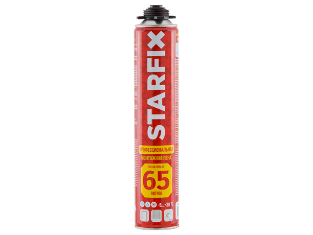 STARFIX Пена монтажная (Профессиональная всесезонная Foam Pro 65, 850мл, SM-87465-1)