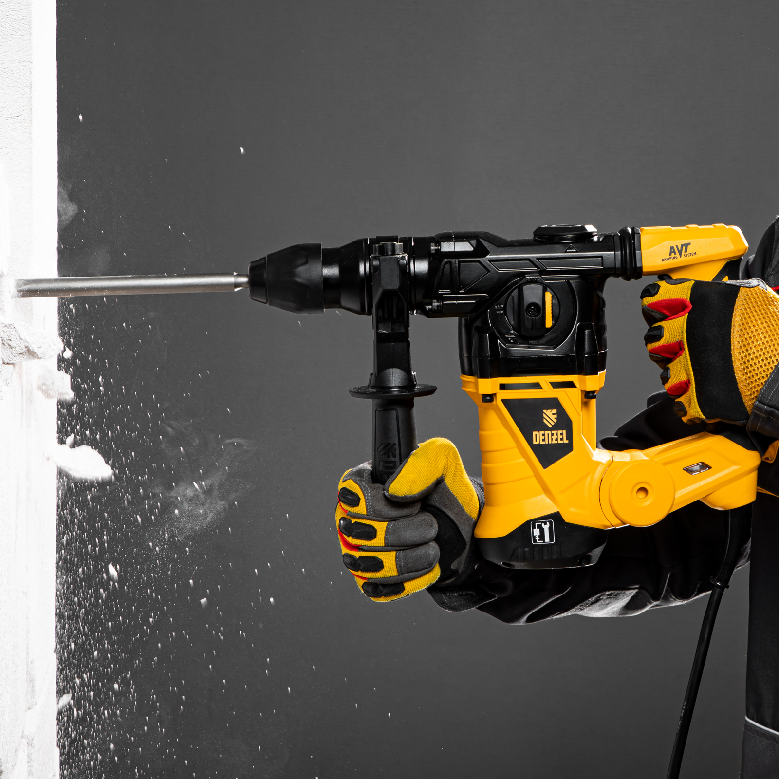 DENZEL Перфоратор электрический  RHV-1250-30, SDS-plus, 1250 Вт, 5 Дж, 3 плюс 1 режим